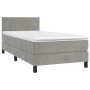 Box spring bed with mattress and LED light gray velvet 100x200 cm by vidaXL, Beds and slatted bases - Ref: Foro24-3134267, Pr...