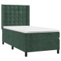 Box spring bed with mattress and LED dark green velvet 80x200 cm by vidaXL, Beds and slatted bases - Ref: Foro24-3139772, Pri...