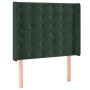 Box spring bed with mattress and LED dark green velvet 80x200 cm by vidaXL, Beds and slatted bases - Ref: Foro24-3139772, Pri...