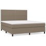 Cama box spring con colchón tela gris taupe 160x200 cm de vidaXL, Camas y somieres - Ref: Foro24-3141709, Precio: 602,31 €, D...