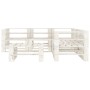 6-piece white wood garden pallet furniture set by vidaXL, Garden sets - Ref: Foro24-3052182, Price: 448,10 €, Discount: %