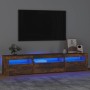 Mueble de TV con luces LED roble ahumado 195x35x40 cm de vidaXL, Muebles TV - Ref: Foro24-3152743, Precio: 137,78 €, Descuent...