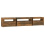 TV stand with smoked oak LED lights 195x35x40 cm by vidaXL, TV Furniture - Ref: Foro24-3152743, Price: 137,78 €, Discount: %