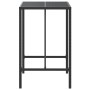 Mesa alta bar ratán PE y superficie vidrio negro 70x70x110 cm de vidaXL, Mesas de jardín - Ref: Foro24-362586, Precio: 107,94...