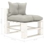 Zentrales Palettensofa für Gartenholz mit taupefarbenen Kissen von vidaXL, Outdoor-Sofas - Ref: Foro24-3052398, Preis: 83,99 ...