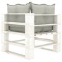 Set muebles de palés de jardín 4 pzas madera cojines gris taupe de vidaXL, Conjuntos de jardín - Ref: Foro24-3052409, Precio:...