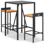 Bar table and garden stools 3 pieces made of acacia wood and black PE rattan by vidaXL, Garden sets - Ref: Foro24-3187674, Pr...