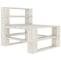 Garden pallet sofa 3-seater white wood by vidaXL, Outdoor sofas - Ref: Foro24-3052165, Price: 209,68 €, Discount: %