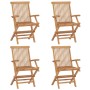 Garden chairs 4 units solid teak wood with red cushions by vidaXL, Garden chairs - Ref: Foro24-3065638, Price: 348,79 €, Disc...