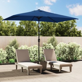 Sombrilla de jardín con palo de metal azul celeste 300x200 cm de vidaXL, Sombrillas - Ref: Foro24-47129, Precio: 64,99 €, Des...