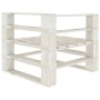 Garden pallet sofa 3-seater white wood by vidaXL, Outdoor sofas - Ref: Foro24-3052165, Price: 209,68 €, Discount: %