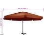 Terrakotta-Sonnenschirm mit Aluminiumstange 600 cm von vidaXL, Sonnenschirme - Ref: Foro24-47375, Preis: 294,99 €, Rabatt: %