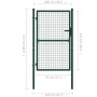 Puerta de valla de acero verde 100x125 cm de vidaXL, Puertas de jardín - Ref: Foro24-145733, Precio: 143,14 €, Descuento: %