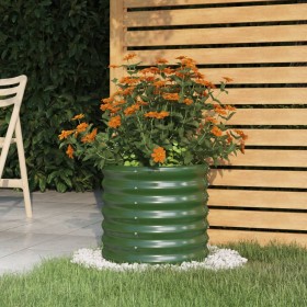 Steel planter with green powder coating 40x40x36 cm by vidaXL, Pots and planters - Ref: Foro24-318843, Price: 22,99 €, Discou...