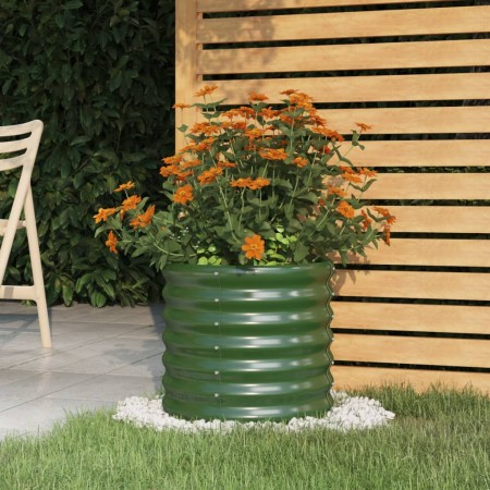 Steel planter with green powder coating 40x40x36 cm by vidaXL, Pots and planters - Ref: Foro24-318843, Price: 22,63 €, Discou...