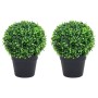 Artificial boxwood plants 2 units ball shape green pot 27 cm by vidaXL, artificial flora - Ref: Foro24-336520, Price: 43,15 €...