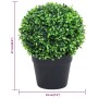 Artificial boxwood plants 2 units ball shape green pot 27 cm by vidaXL, artificial flora - Ref: Foro24-336520, Price: 43,15 €...