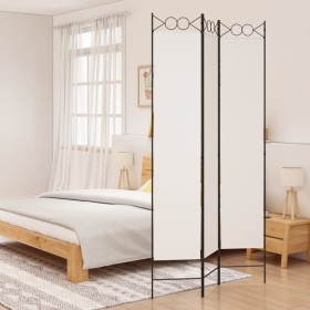 White fabric room divider with 3 panels, 120x220 cm. by vidaXL, Room dividers - Ref: Foro24-350162, Price: 31,24 €, Discount: %