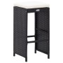 Garden bar table and chairs 5 pieces synthetic rattan black glass by vidaXL, Garden sets - Ref: Foro24-49568, Price: 298,48 €...