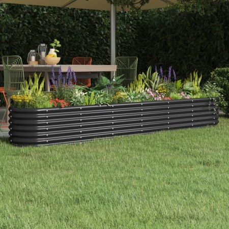 Planter raised bed in anthracite powder-coated steel, 260x40x36 cm by vidaXL, Pots and planters - Ref: Foro24-318881, Price: ...