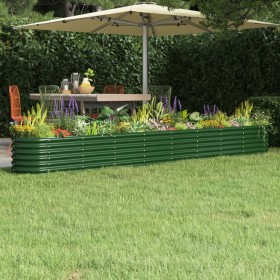 Steel powder-coated green planter bed 332x40x36 cm by vidaXL, Pots and planters - Ref: Foro24-318883, Price: 60,66 €, Discoun...