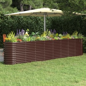 Steel powder-coated brown raised garden planter 332x40x68 cm by vidaXL, Pots and planters - Ref: Foro24-318910, Price: 105,69...