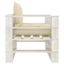 Garden sofa made of wooden pallets with cream cushions by vidaXL, Outdoor sofas - Ref: Foro24-3052444, Price: 99,96 €, Discou...