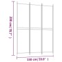 White fabric room divider with 3 panels, 150x200 cm. by vidaXL, Room dividers - Ref: Foro24-350226, Price: 30,99 €, Discount: %