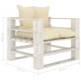 Garden sofa made of wooden pallets with cream cushions by vidaXL, Outdoor sofas - Ref: Foro24-3052444, Price: 99,96 €, Discou...