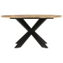 Solid untreated mango wood dining table Ø150x76 cm by vidaXL, Kitchen and dining tables - Ref: Foro24-351710, Price: 472,18 €...