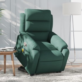 Dark green velvet lift massage recliner. by vidaXL, Armchairs - Ref: Foro24-3205105, Price: 310,99 €, Discount: %