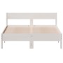 Bed frame with white pine wood headboard 120x190 cm by vidaXL, Beds and slatted bases - Ref: Foro24-842775, Price: 124,98 €, ...