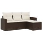 Set mit 4 Gartensofas und -kissen Kunstrattanbraun von vidaXL, Modulare Sofas für den Außenbereich - Ref: Foro24-3251210, Pre...