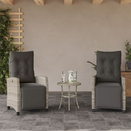 Gartensessel und Fußstütze 2 Stk. PE Rattan hellgrau von vidaXL, Gartenstühle - Ref: Foro24-365246, Preis: 257,44 €, Rabatt: %