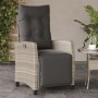 Gartensessel und Fußstütze 2 Stk. PE Rattan hellgrau von vidaXL, Gartenstühle - Ref: Foro24-365246, Preis: 257,44 €, Rabatt: %