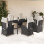 7-teiliges Garten-Esszimmerset und Kissen synthetisches Rattan schwarz von vidaXL, Gartensets - Ref: Foro24-3213390, Preis: 9...