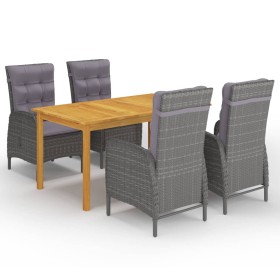 Juego de comedor de jardín de 5 piezas gris de vidaXL, Conjuntos de jardín - Ref: Foro24-3067773, Precio: 935,99 €, Descuento: %