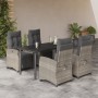 Set comedor de jardín 5 pzas cojines ratán sintético gris claro de vidaXL, Conjuntos de jardín - Ref: Foro24-3213040, Precio:...