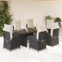 7-teiliges Garten-Esszimmerset und Kissen synthetisches Rattan schwarz von vidaXL, Gartensets - Ref: Foro24-3213350, Preis: 9...