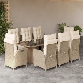 9-piece garden dining set with beige synthetic rattan cushions by vidaXL, Garden sets - Ref: Foro24-3213359, Price: 1,00 €, D...