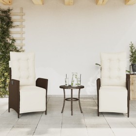 Gartensessel und Fußstütze 2 Stk. PE Rattan braun von vidaXL, Gartenstühle - Ref: Foro24-365290, Preis: 264,99 €, Rabatt: %