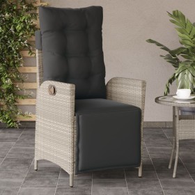 Gartensessel mit Fußstütze PE Rattan hellgrau von vidaXL, Gartenstühle - Ref: Foro24-365286, Preis: 140,51 €, Rabatt: %