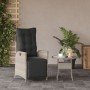 Light gray PE rattan garden reclining armchair with footrest by vidaXL, Garden chairs - Ref: Foro24-365286, Price: 140,38 €, ...