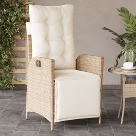 Gartenrelaxsessel mit Fußstütze PE Rattan beige von vidaXL, Gartenstühle - Ref: Foro24-365284, Preis: 140,99 €, Rabatt: %