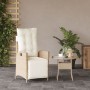 Garden reclining armchair with beige PE rattan footrest by vidaXL, Garden chairs - Ref: Foro24-365284, Price: 140,07 €, Disco...