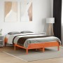 Solid wax brown pine wood bed frame 135x190 cm by vidaXL, Beds and slatted bases - Ref: Foro24-842721, Price: 111,99 €, Disco...