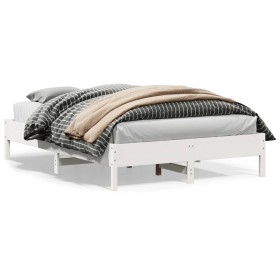 Solid white pine wood bed frame 160x200 cm by vidaXL, Beds and slatted bases - Ref: Foro24-842691, Price: 124,99 €, Discount: %