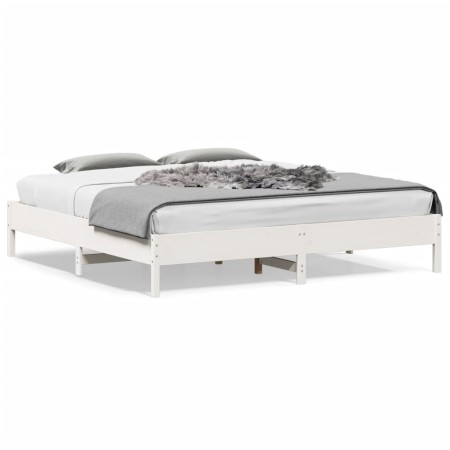 Solid white pine wood bed frame 180x200 cm by vidaXL, Beds and slatted bases - Ref: Foro24-842687, Price: 129,32 €, Discount: %