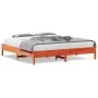 Wax brown pine solid wood bed frame 120x200 cm by vidaXL, Beds and slatted bases - Ref: Foro24-842685, Price: 125,88 €, Disco...