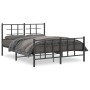 Estructura de cama cabecero y estribo metal negro 140x200 cm de vidaXL, Camas y somieres - Ref: Foro24-355580, Precio: 115,10...